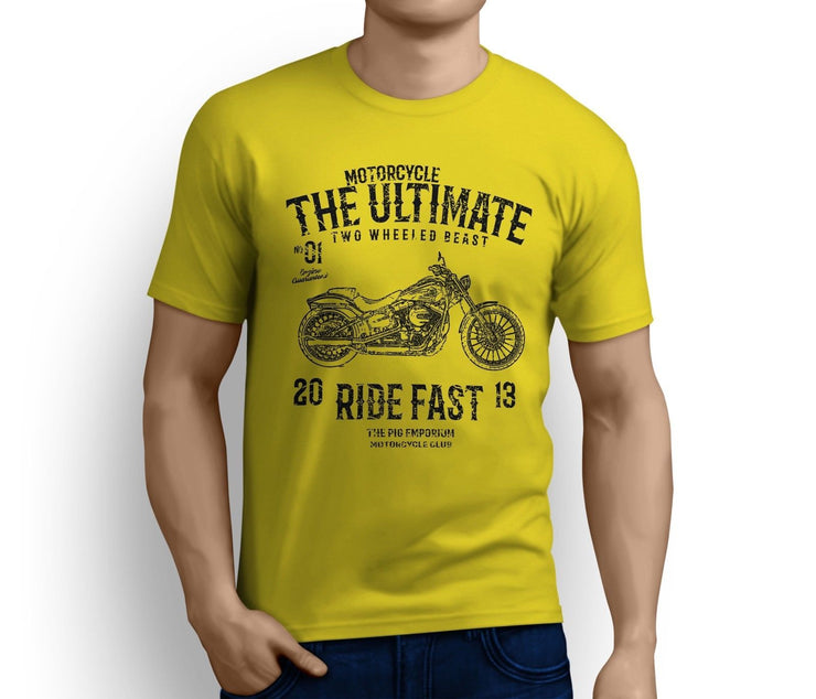 RH Ultimate Art Tee aimed at fans of Harley Davidson Breakout Motorbike