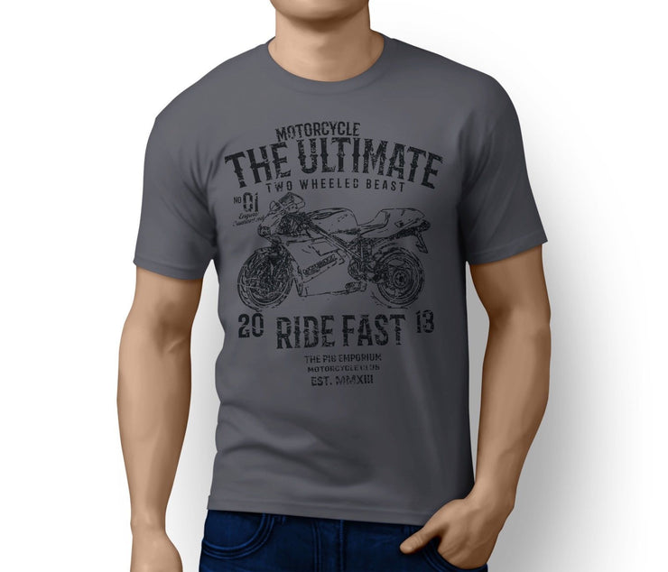 RH Ultimate Illustration For A Ducati 748 Motorbike Fan T-shirt