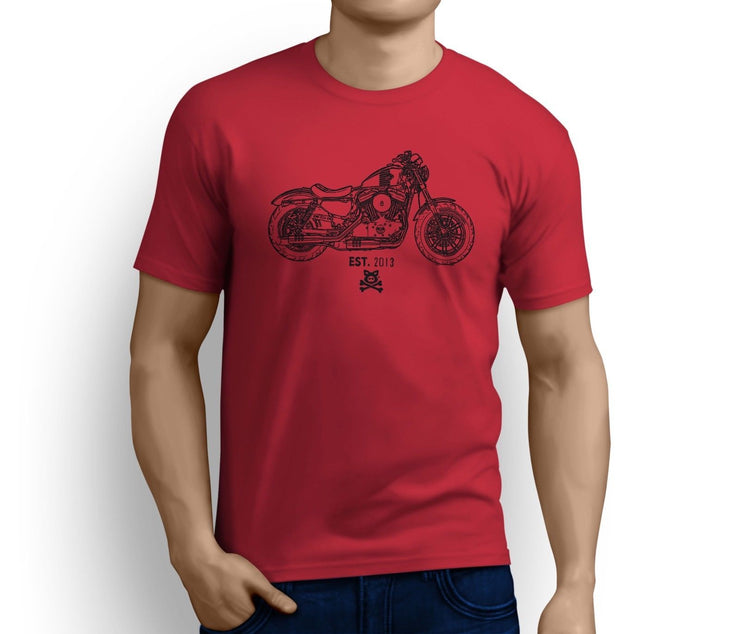Road Hogs Art Tee aimed at fans of Harley Davidson Forty Eight Motorbike