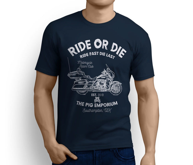 RH Ride Art Tee aimed at fans of Harley Davidson Electra Glide Ultra Classic Motorbike