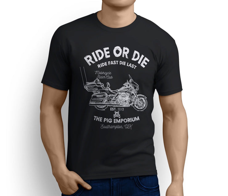 RH Ride Illustration For A Harley Davidson CVO Limited Motorbike Fan T-Shirt