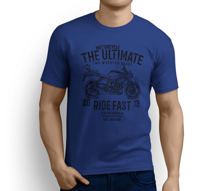 RH Ultimate Illustration For A Triumph Street Triple 2016 Motorbike Fan T-shirt