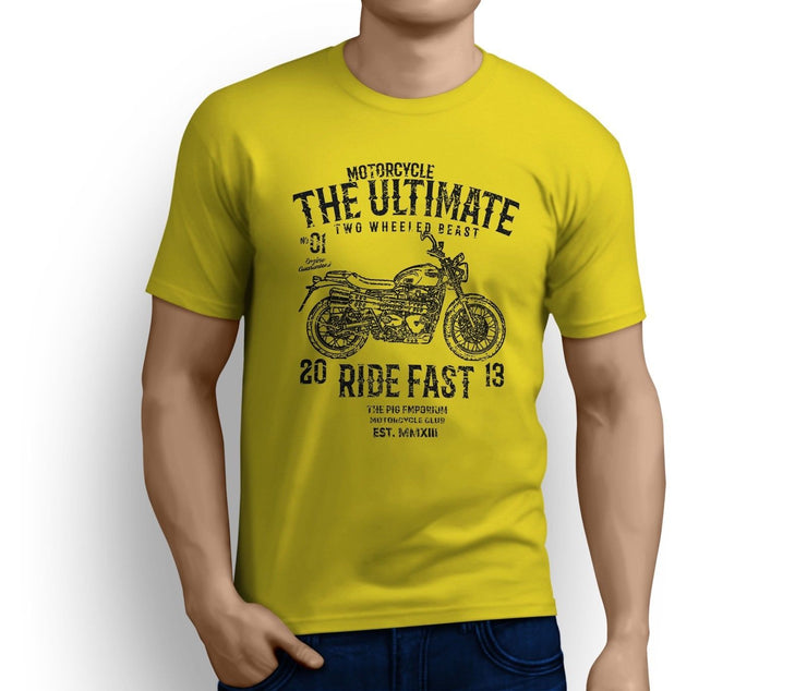 RH Ultimate Art Tee aimed at fans of Triumph Street Scrambler Motorbike