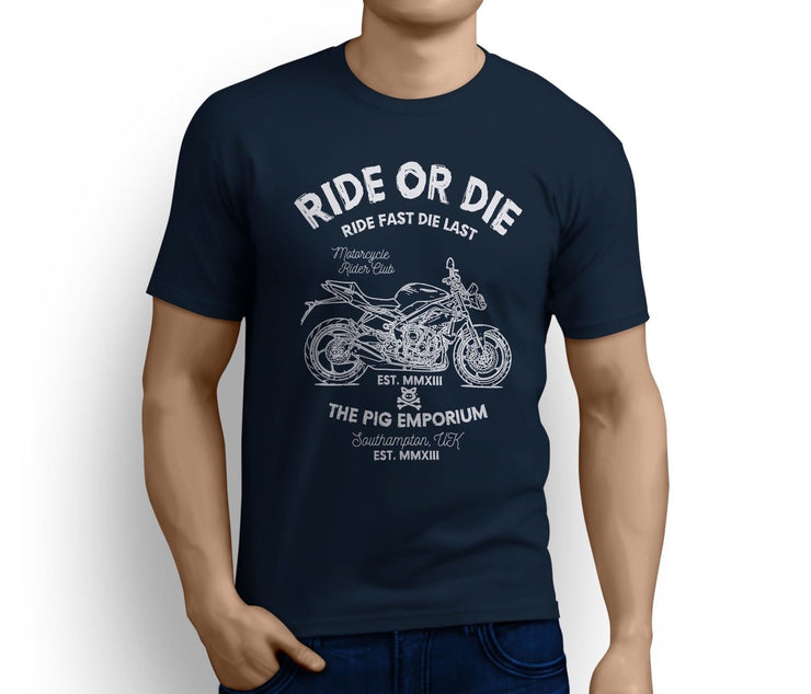 RH Ride Illustration For A Triumph Street Triple R 2016 Motorbike Fan T-shirt