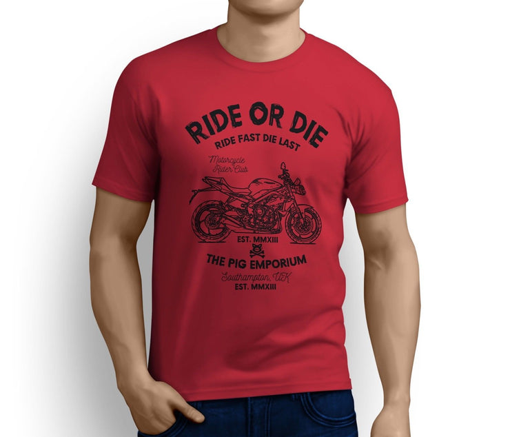 RH Ride Illustration For A Triumph Street Triple R 2016 Motorbike Fan T-shirt