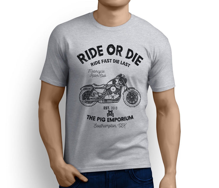RH Ride Art Tee aimed at fans of Harley Davidson Forty Eight Motorbike