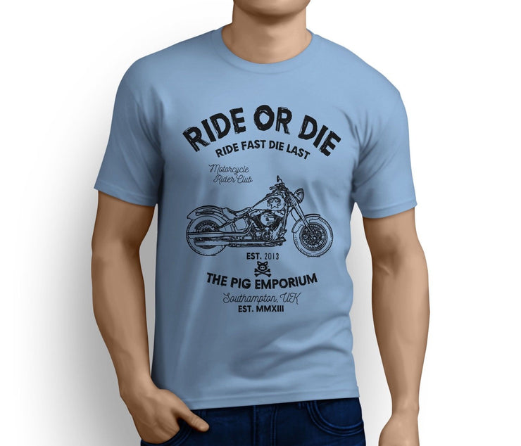 RH Ride Art Tee aimed at fans of Harley Davidson Softail Slim S Motorbike