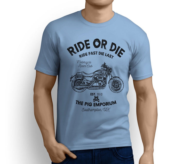 RH Ride Art Tee aimed at fans of Harley Davidson 1200 Custom Motorbike