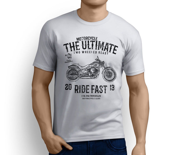 RH Ultimate Art Tee aimed at fans of Harley Davidson Breakout Motorbike