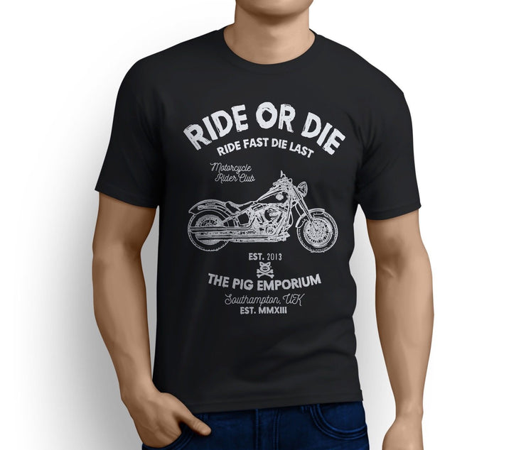 RH Ride Art Tee aimed at fans of Harley Davidson Softail Slim Motorbike