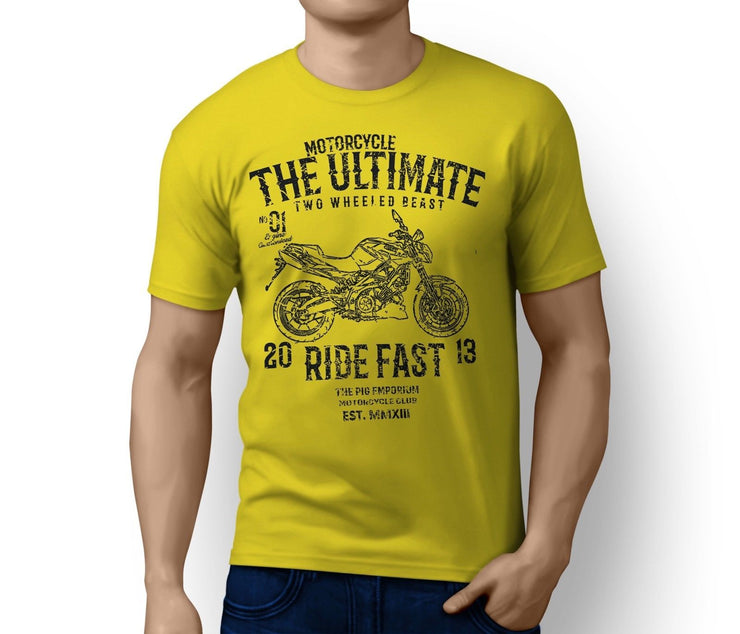 RH Ultimate Illustration for a Aprilia Shiver 750 2009 Motorbike fan T-shirt