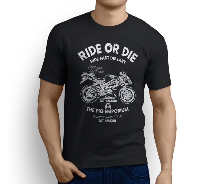 RH Ride Art Tee aimed at fans of Triumph Daytona 675 2012 Motorbike