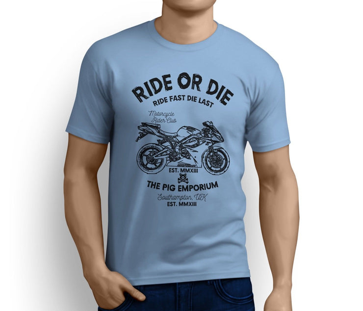 RH Ride Art Tee aimed at fans of Triumph Daytona 675 2012 Motorbike