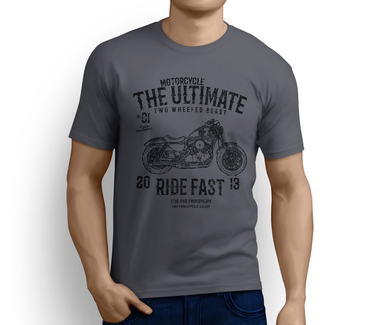 RH Ultimate Art Tee aimed at fans of Harley Davidson Forty Eight Motorbike