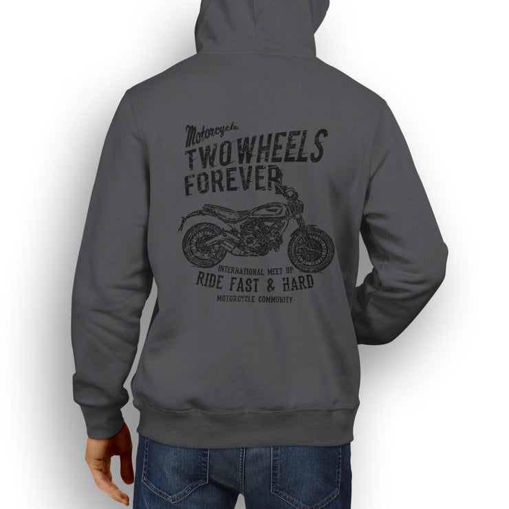 RH Illustration For A Ducati Scrambler Classic 2017 Motorbike Fan Hoodie
