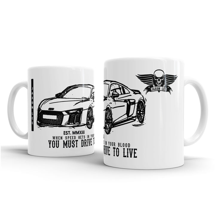 JL Illustration For A Audi R8 Motorcar Fan – Gift Mug