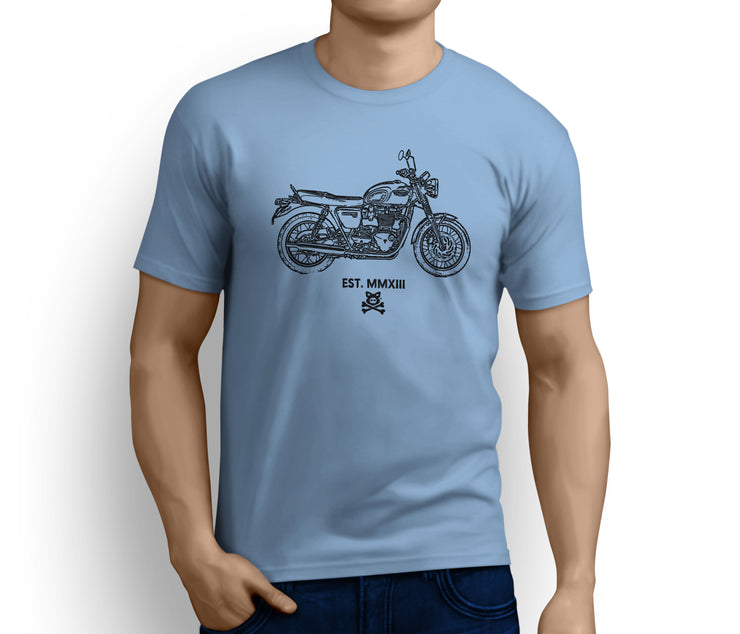 Road Hogs Art Tee aimed at fans of Triumph Bonneville T120 Motorbike - Jaxon lee