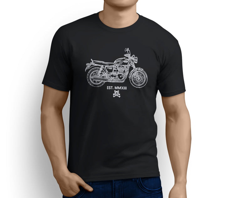 Road Hogs Art Tee aimed at fans of Triumph Bonneville T120 Black Motorbike - Jaxon lee