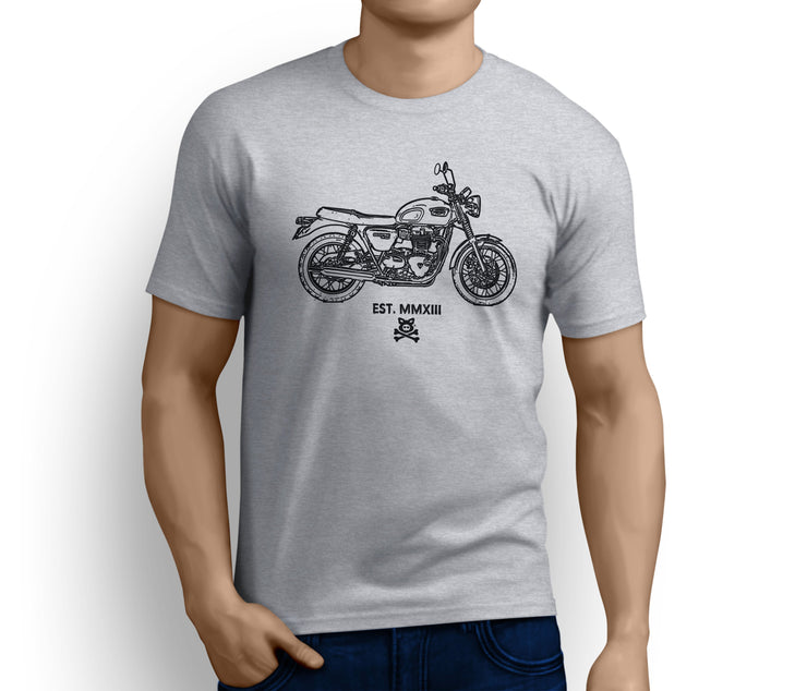 Road Hog Art Tee aimed at fans of Triumph Street Bonneville T100 Black Motorbike - Jaxon lee