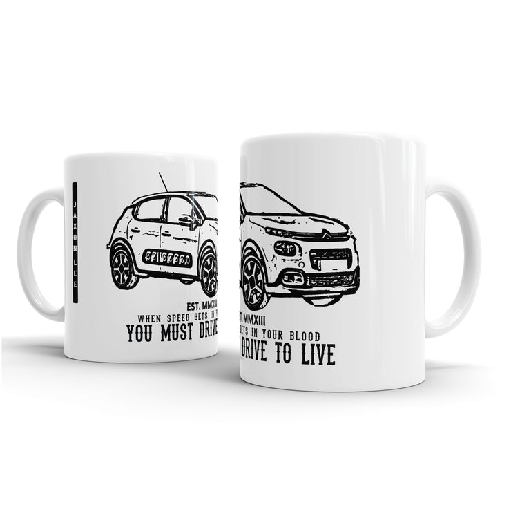 JL Illustration For A Citroen C3 Motorcar Fan – Gift Mug