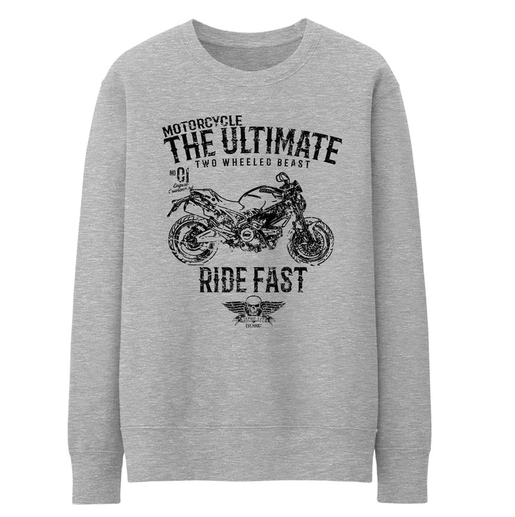 JL Ultimate Illustration For A Ducati Monster 696 Motorbike Fan Jumper