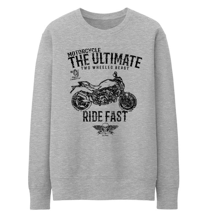 JL Ultimate Illustration For A Ducati Monster 821 Stripe Motorbike Fan Jumper