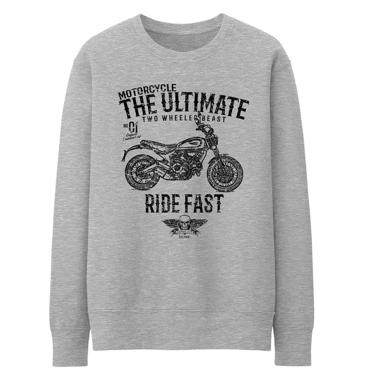 JL Ultimate Illustration For A Ducati Scrambler Classic Motorbike Fan Jumper