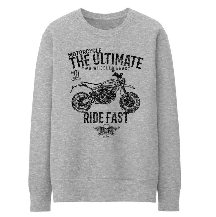 JL Ultimate Illustration For A Ducati Scrambler Desert Sled Motorbike Fan Jumper