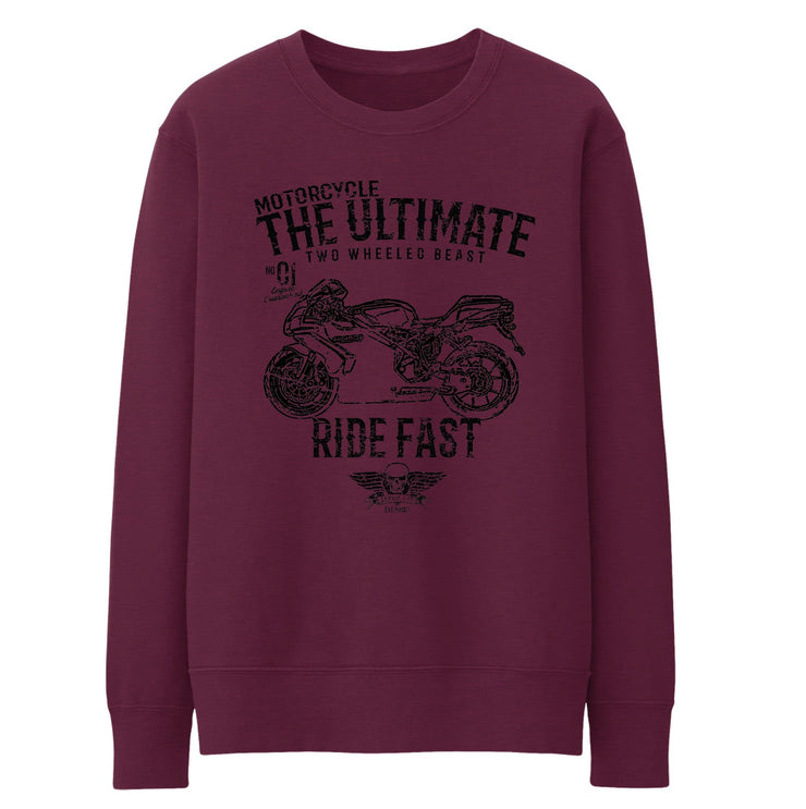 JL Ultimate Illustration For A Ducati 749 Motorbike Fan Jumper