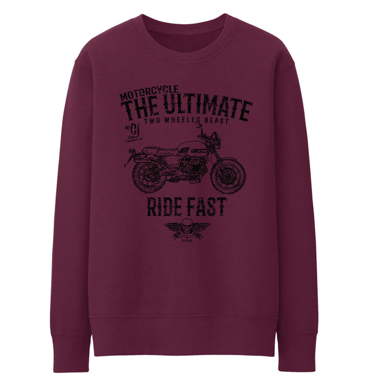 JL Ultimate Illustration For A Moto Guzzi V7II Stornello Motorbike Fan Jumper