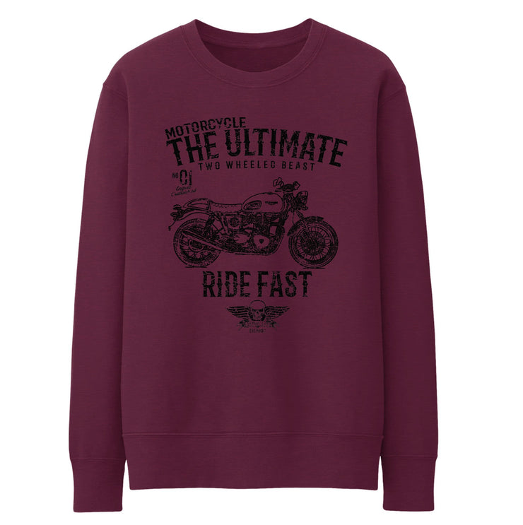 JL Ultimate Art Jumper aimed at fans of Triumph Thruxton Ace Motorbike