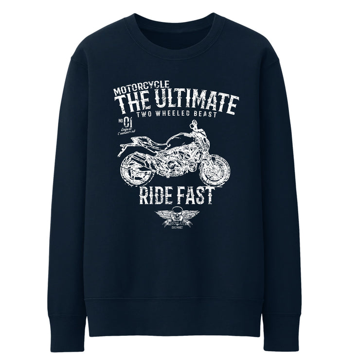 JL Ultimate Illustration For A Ducati Monster 821 Stripe Motorbike Fan Jumper