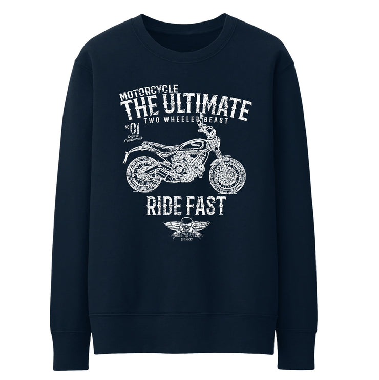 JL Ultimate Illustration For A Ducati Scrambler Classic Motorbike Fan Jumper