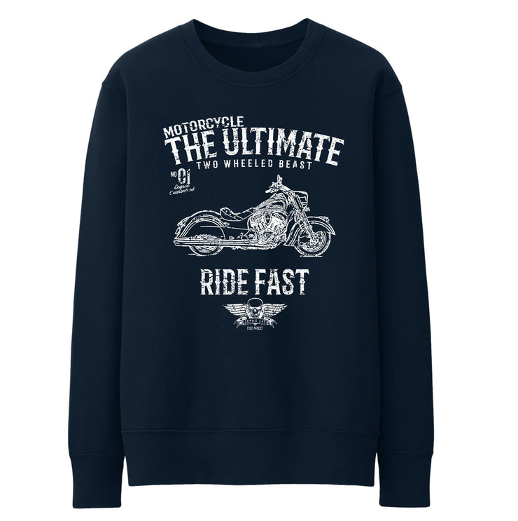 JL Ultimate Illustration For A Indian Chief Classic Motorbike Fan Jumper