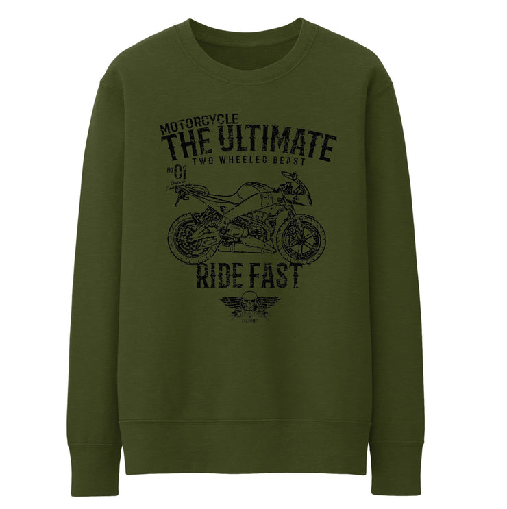 JL Ultimate Illustration For A Buell Firebolt XB12R 2010 Motorbike Fan Jumper