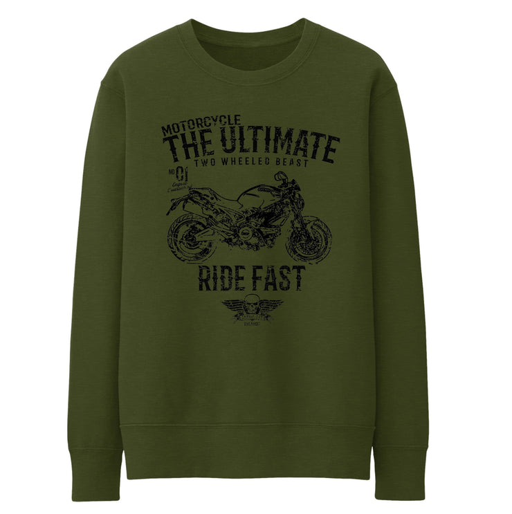 JL Ultimate Illustration For A Ducati Monster 696 Motorbike Fan Jumper