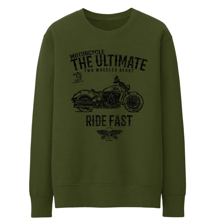 JL Ultimate Illustration For A Indian Scout Sixty Motorbike Fan Jumper