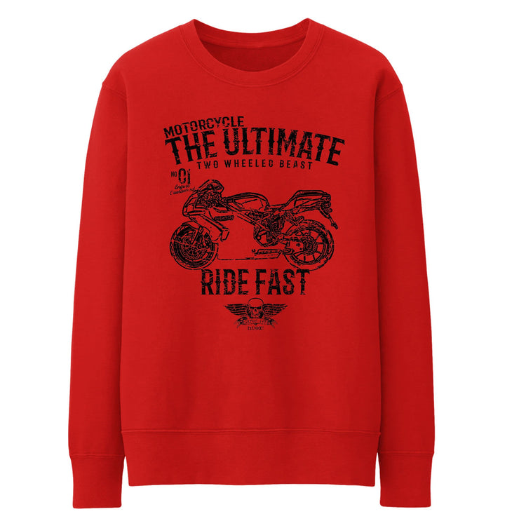 JL Ultimate Illustration For A Ducati 749 Motorbike Fan Jumper