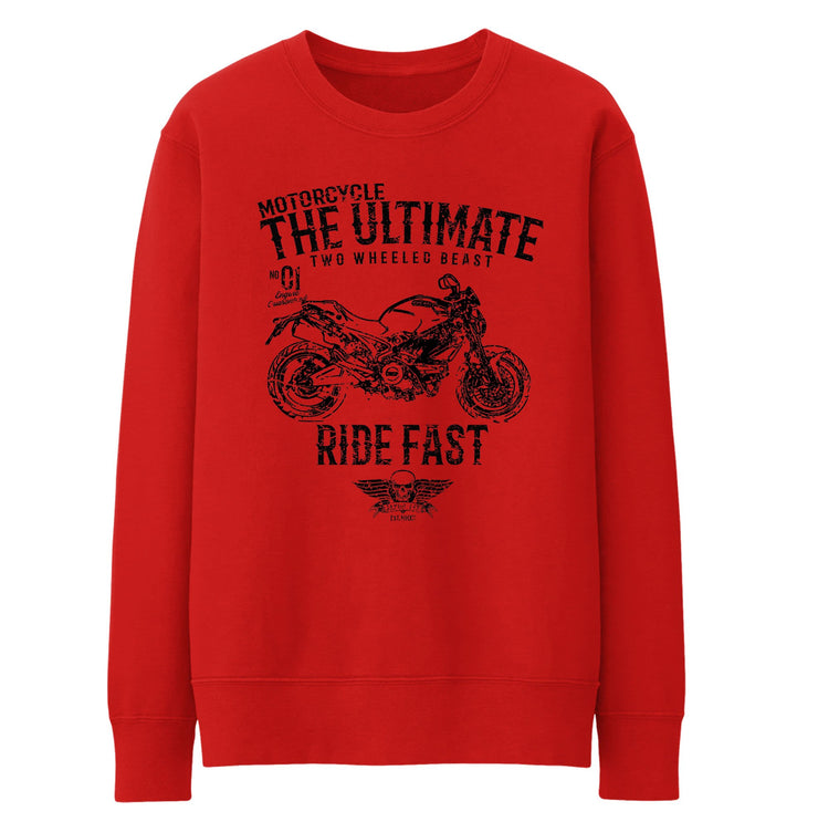 JL Ultimate Illustration For A Ducati Monster 696 Motorbike Fan Jumper