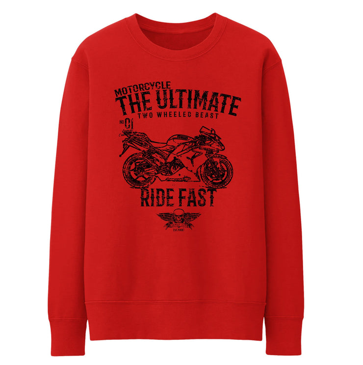 JL Ultimate Illustration For A Kawasaki Ninja ZX10R 2007 Motorbike Fan Jumper