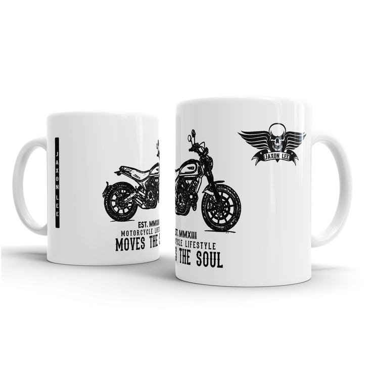 JL Illustration For A Ducati Scrambler Icon Motorbike Fan – Gift Mug