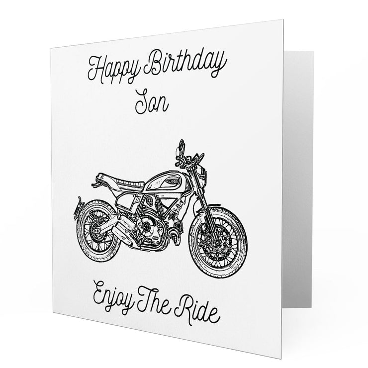 Jaxon Lee - Birthday Card for a Ducati Scrambler Nightshift Motorbike fan