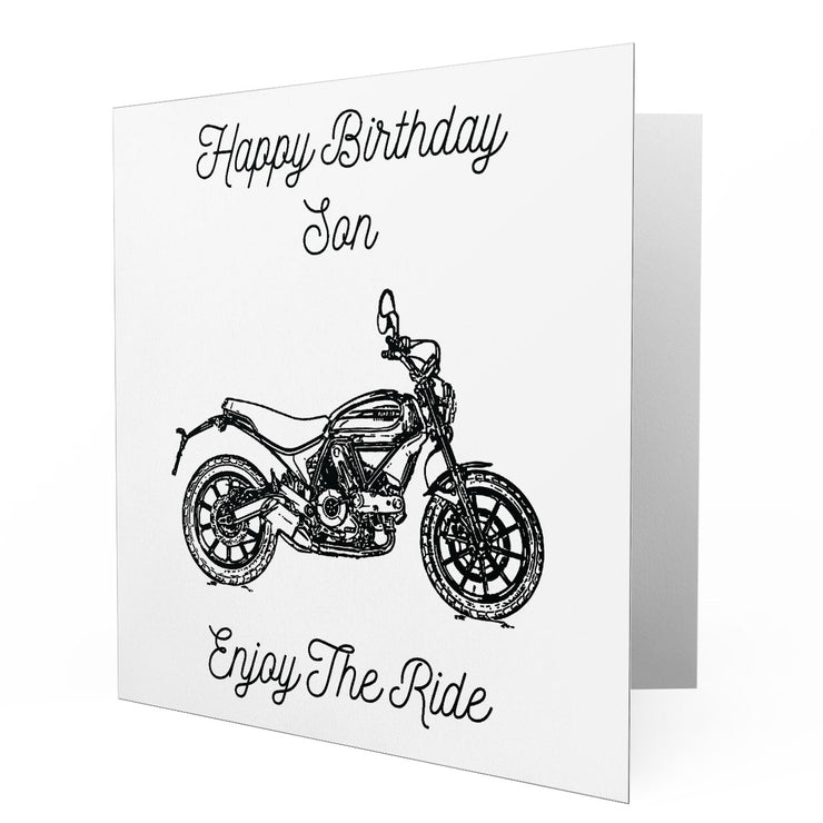 Jaxon Lee - Birthday Card for a Ducati Scrambler Sixty2 Motorbike fan