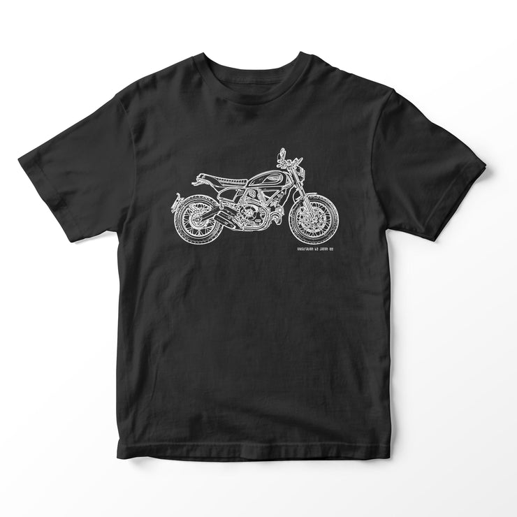 JL Illustration For A Ducati Scrambler Nightshift Motorbike Fan T-shirt