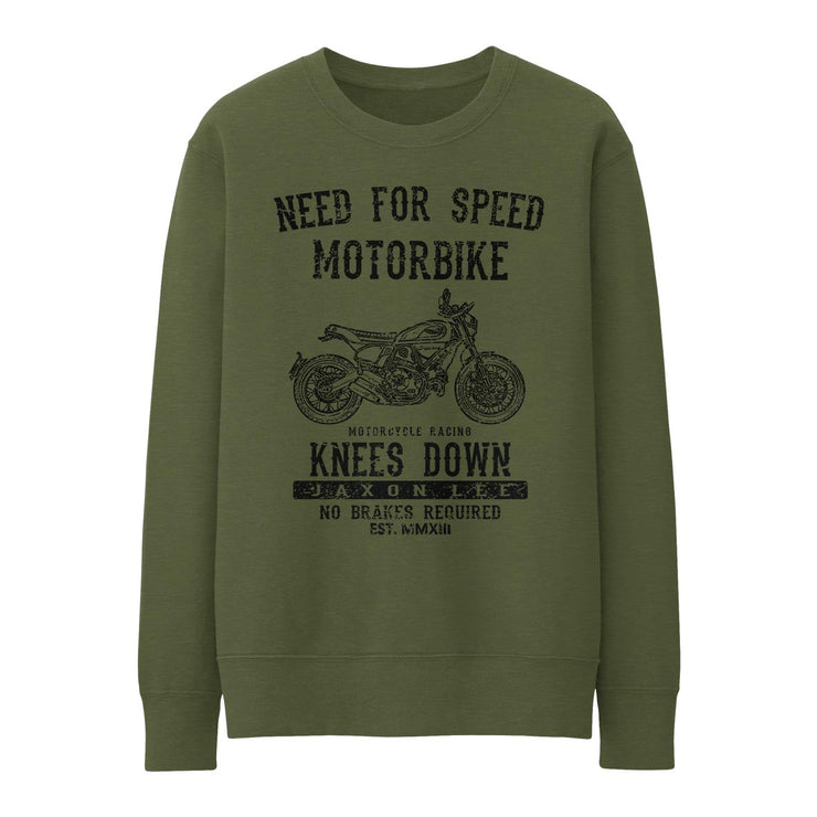 JL Speed Illustration for a Ducati Scrambler Nightshift Motorbike fan Jumper