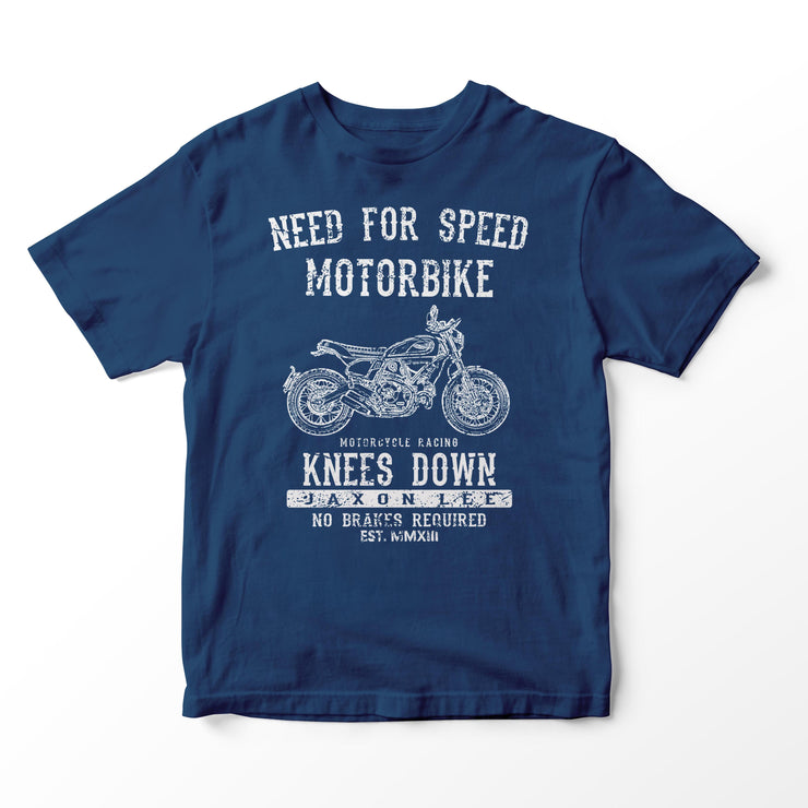 JL Speed Illustration for a Ducati Scrambler Nightshift Motorbike fan T-shirt