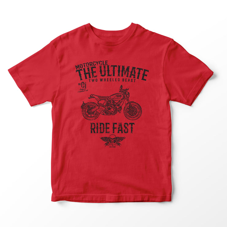 JL Ultimate Illustration for a Ducati Scrambler Nightshift Motorbike fan T-shirt