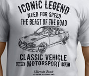 RH Illustration For A Ford Escort RS Turbo 1986 Motorcar Fan T-shirt - Jaxon lee