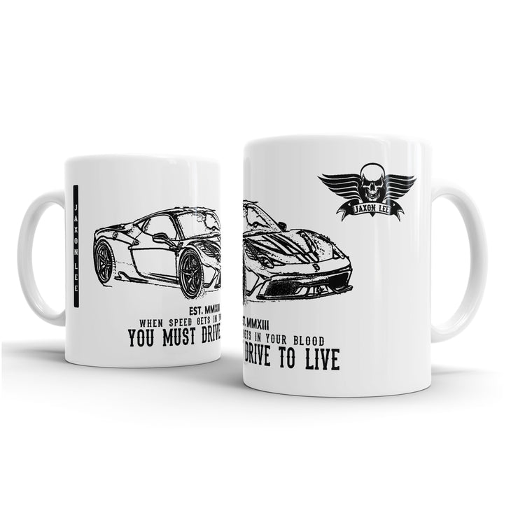JL Illustration For A Ferrari 458 Speciale Motorcar Fan – Gift Mug