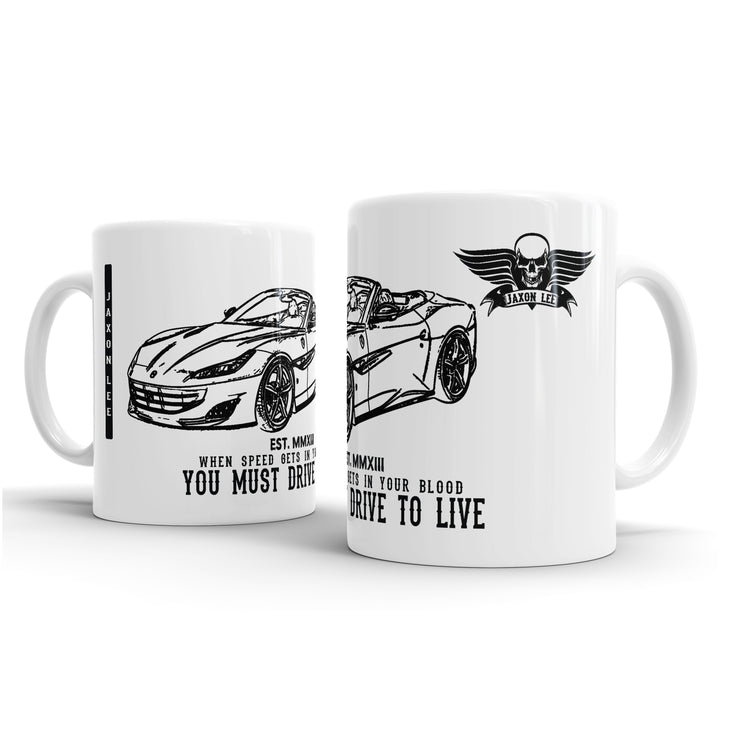 JL Illustration For A Ferrari Portofino Motorcar Fan – Gift Mug
